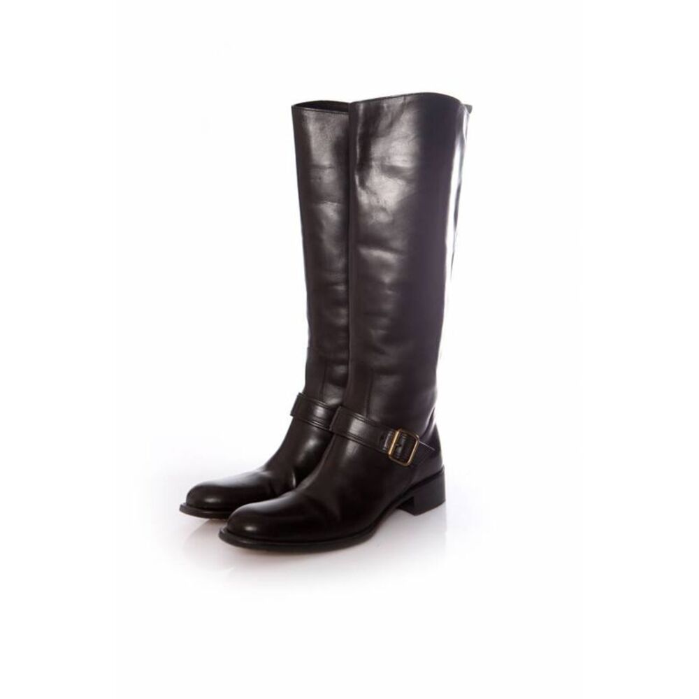 Sartore, black leather horse riding boots.